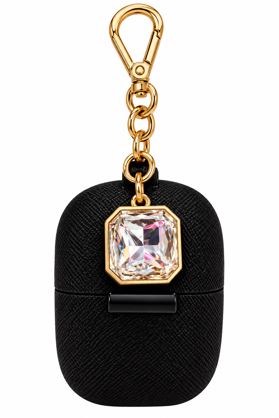 Holder llavero tipo capsula con dije de diamante