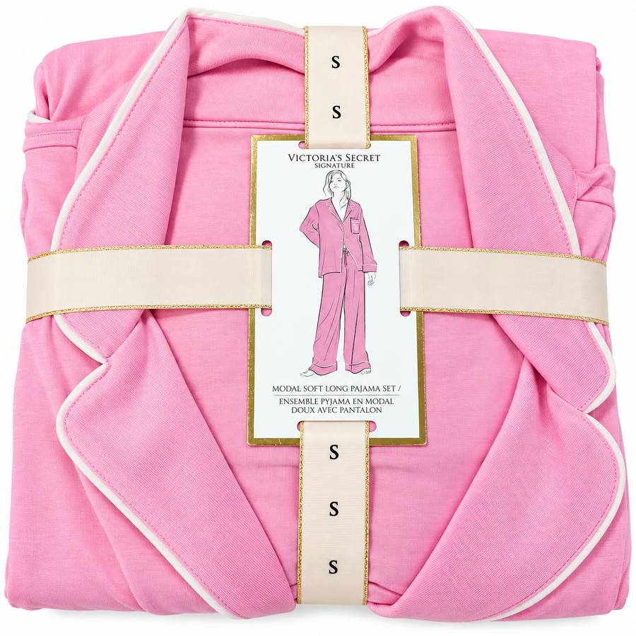 Pijama rosa con blanco ch
