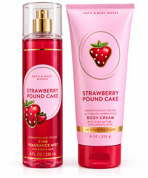 kit para baño strawberry pound cake