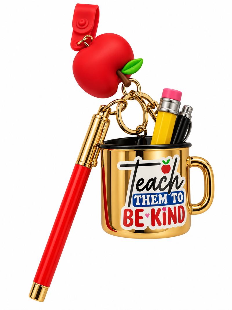 Holder llavero en forma de taza con manzana