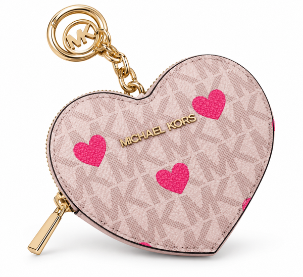 monedero en forma de corazón rosa pastel mk